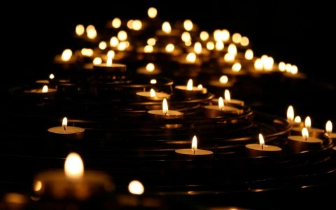 a group of lit candles