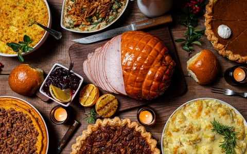 a table full of food
