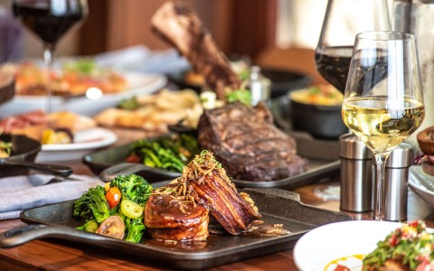 a plate of food on a table