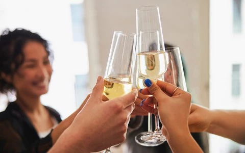a group of people holding wine glasses