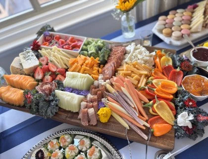 a tray of food on a table