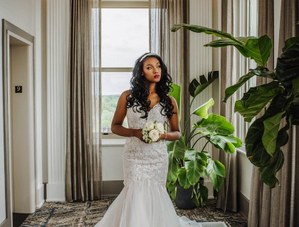 a woman in a white dress