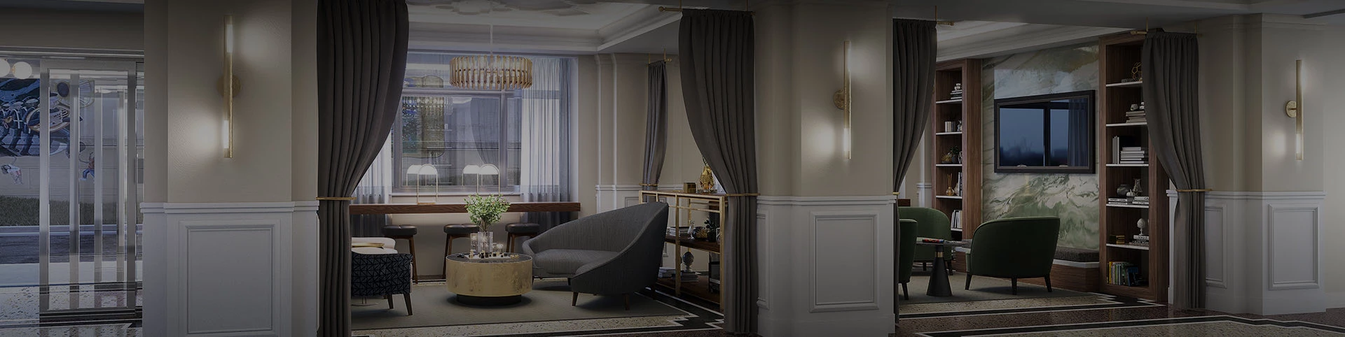 the interior of an elkart hotel room