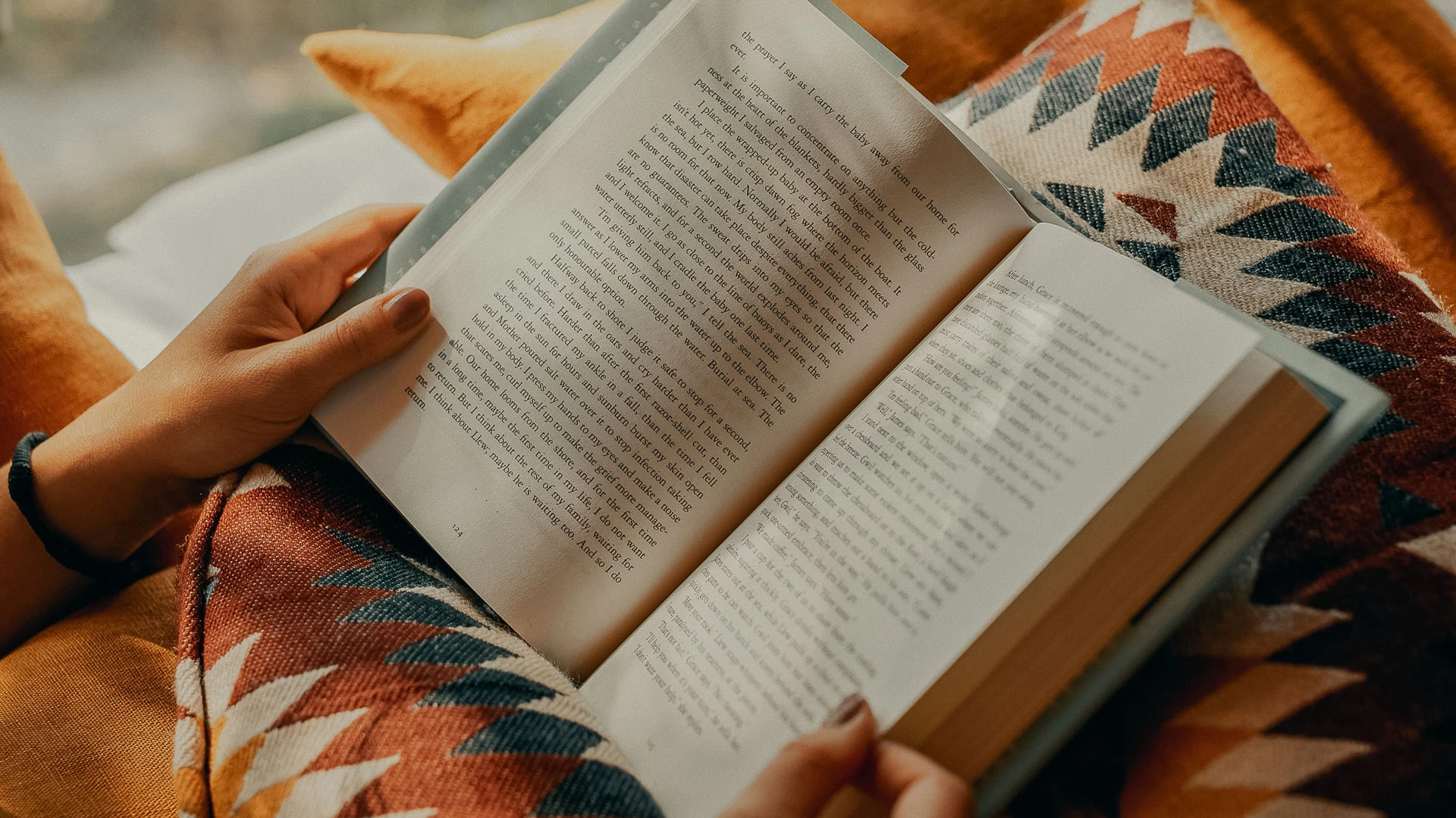 a person reading a book