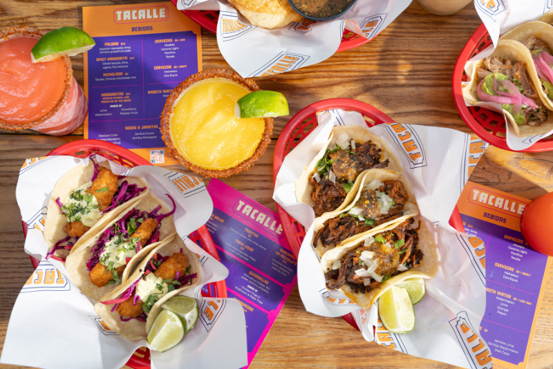 a group of tacos on a table