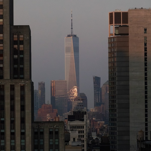 a tall building in a city