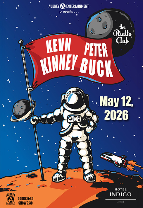 a poster of a man in space holding a flag