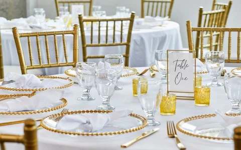 a table set for a wedding reception