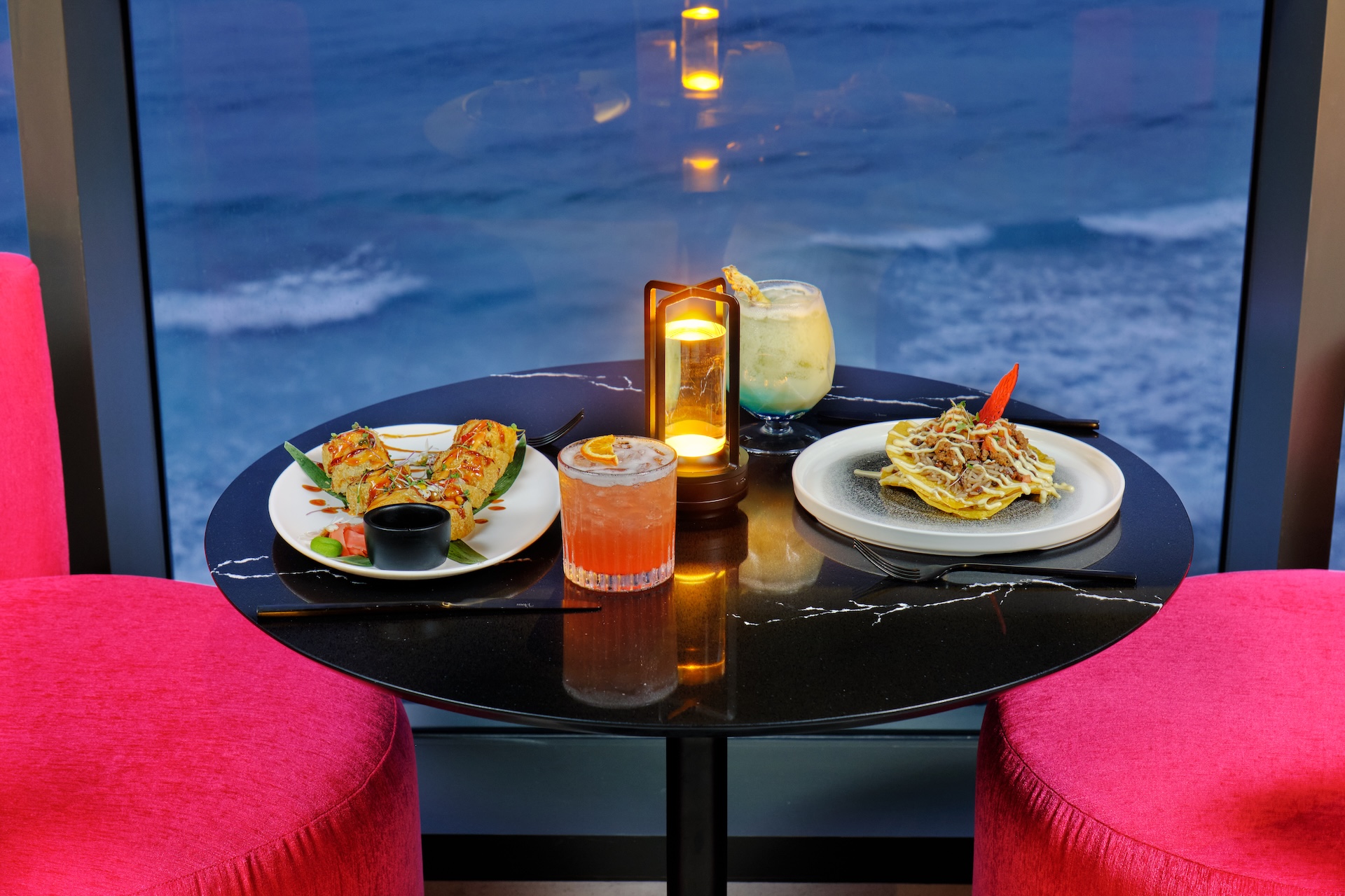 a table with food on it