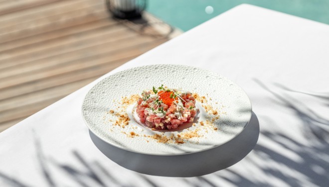 a plate of food on a table