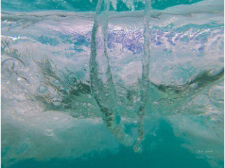 a close-up of a bubble in the water