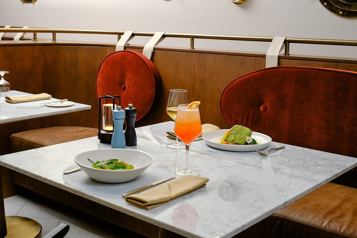 a table with food on it