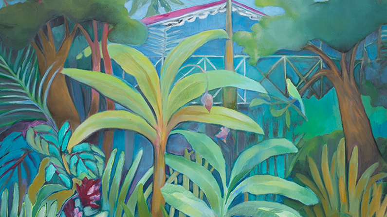 a painting of plants and flowers
