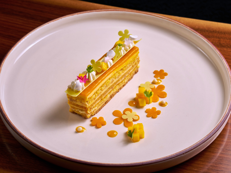 a piece of cake on a plate