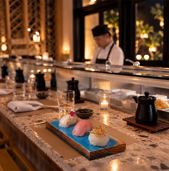 a sushi on a table