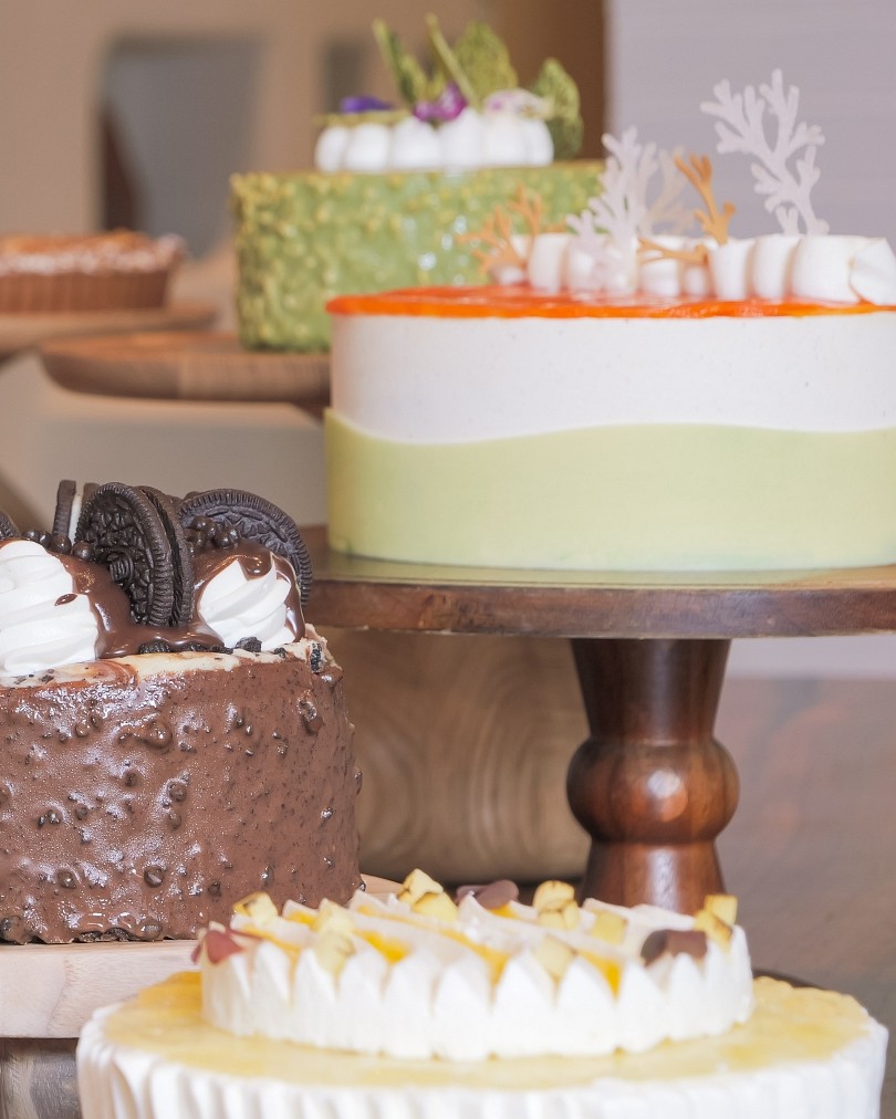 a group of cakes on a table