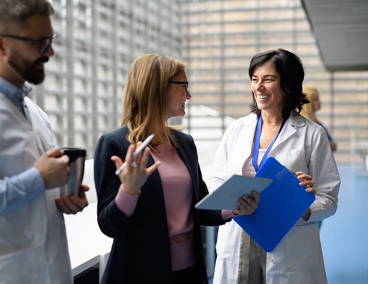 a group of people in a room