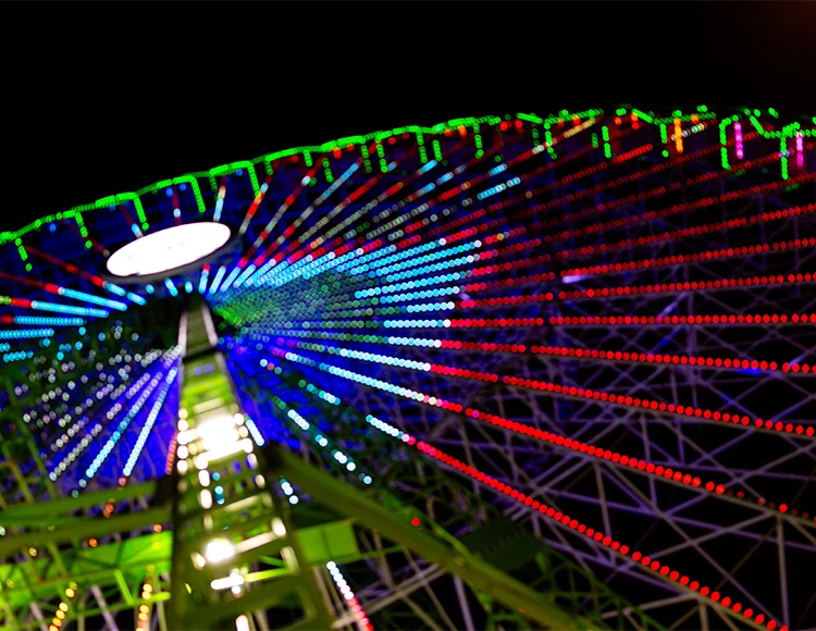 a ferris wheel with lights