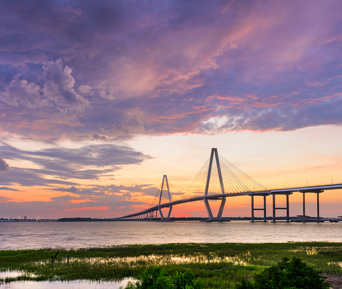 a bridge over water