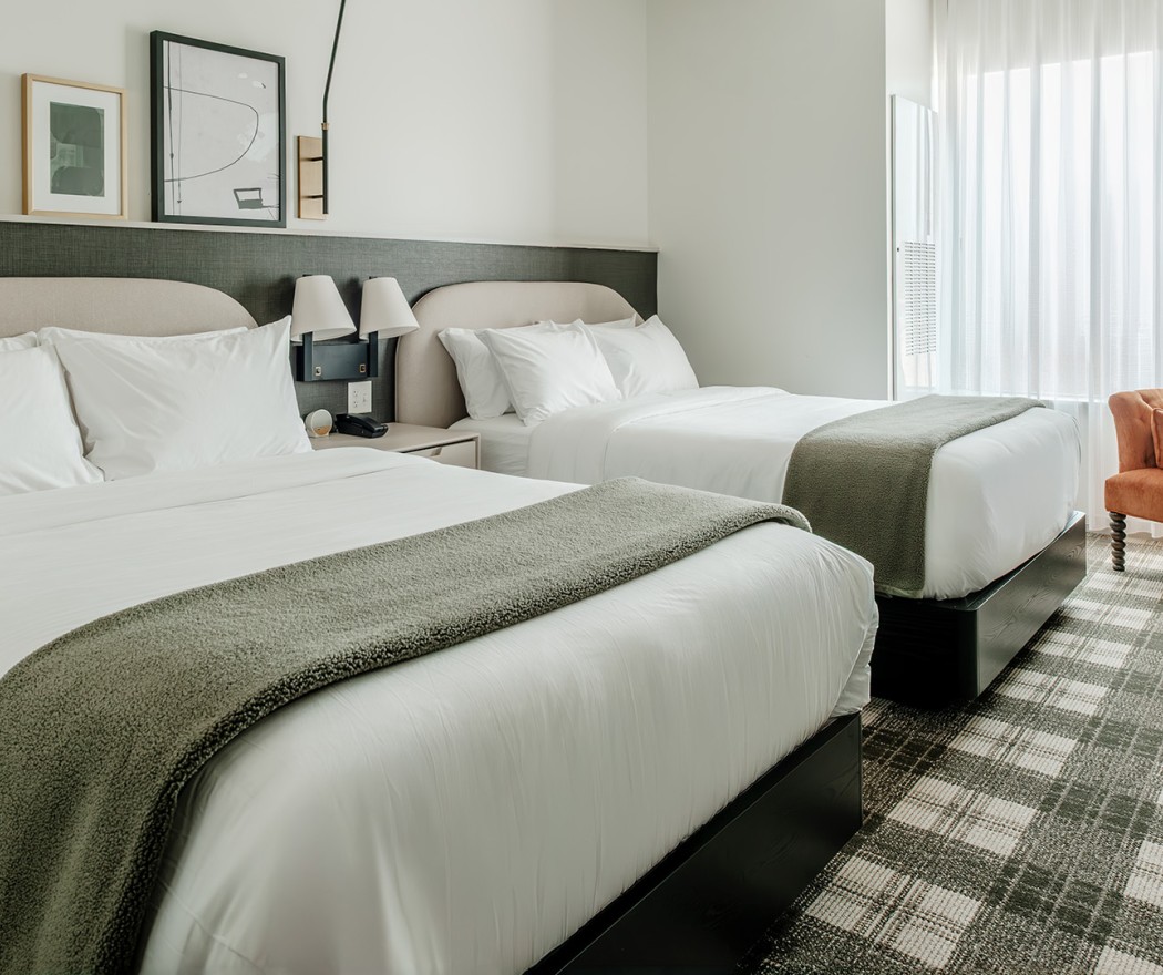 a room with two beds