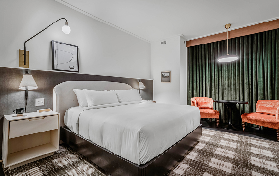 a bed in a room