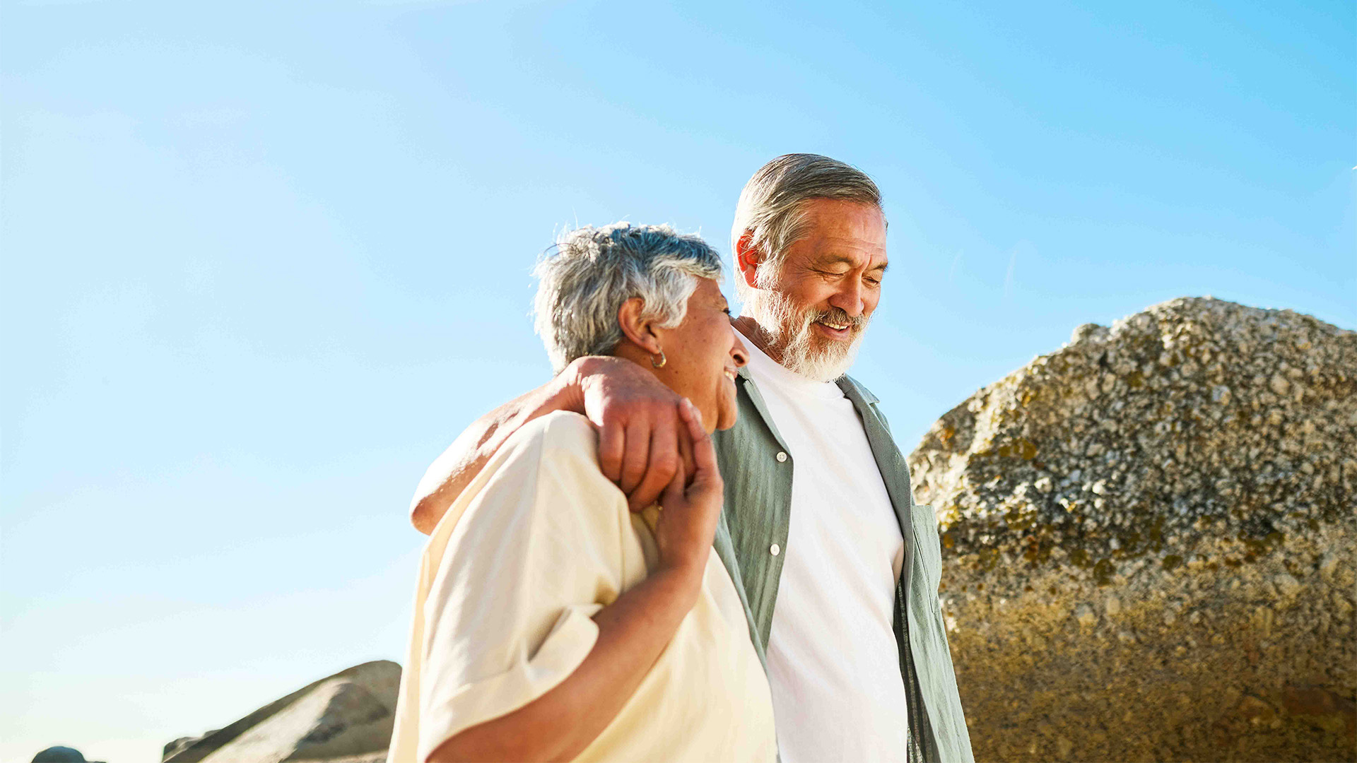 a man and woman standing together