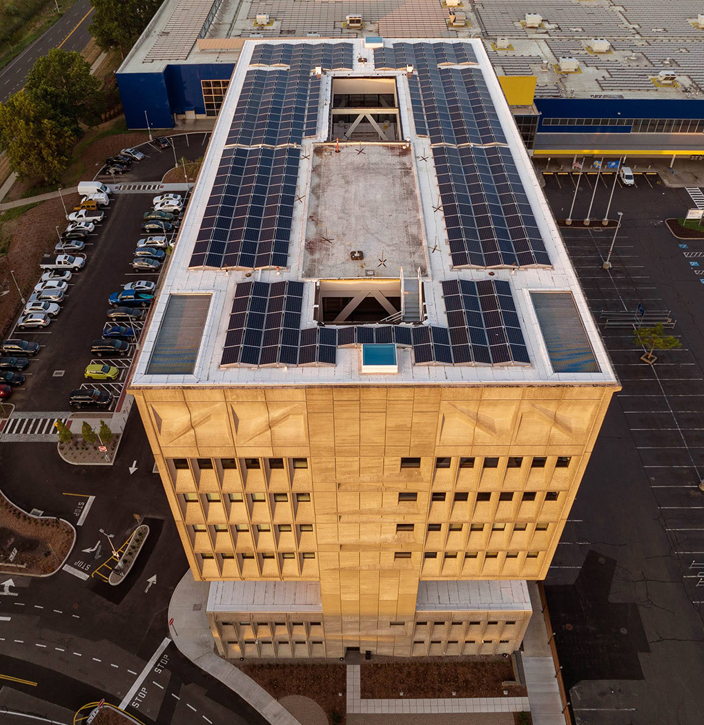a building with a roof