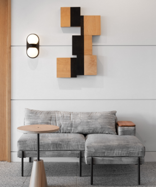 a couch and a table in a room