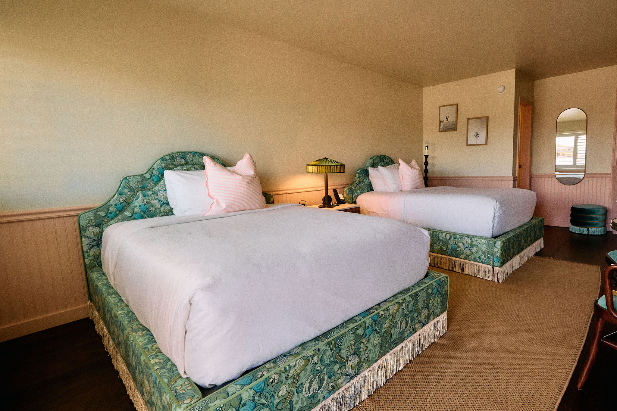a two beds in a room