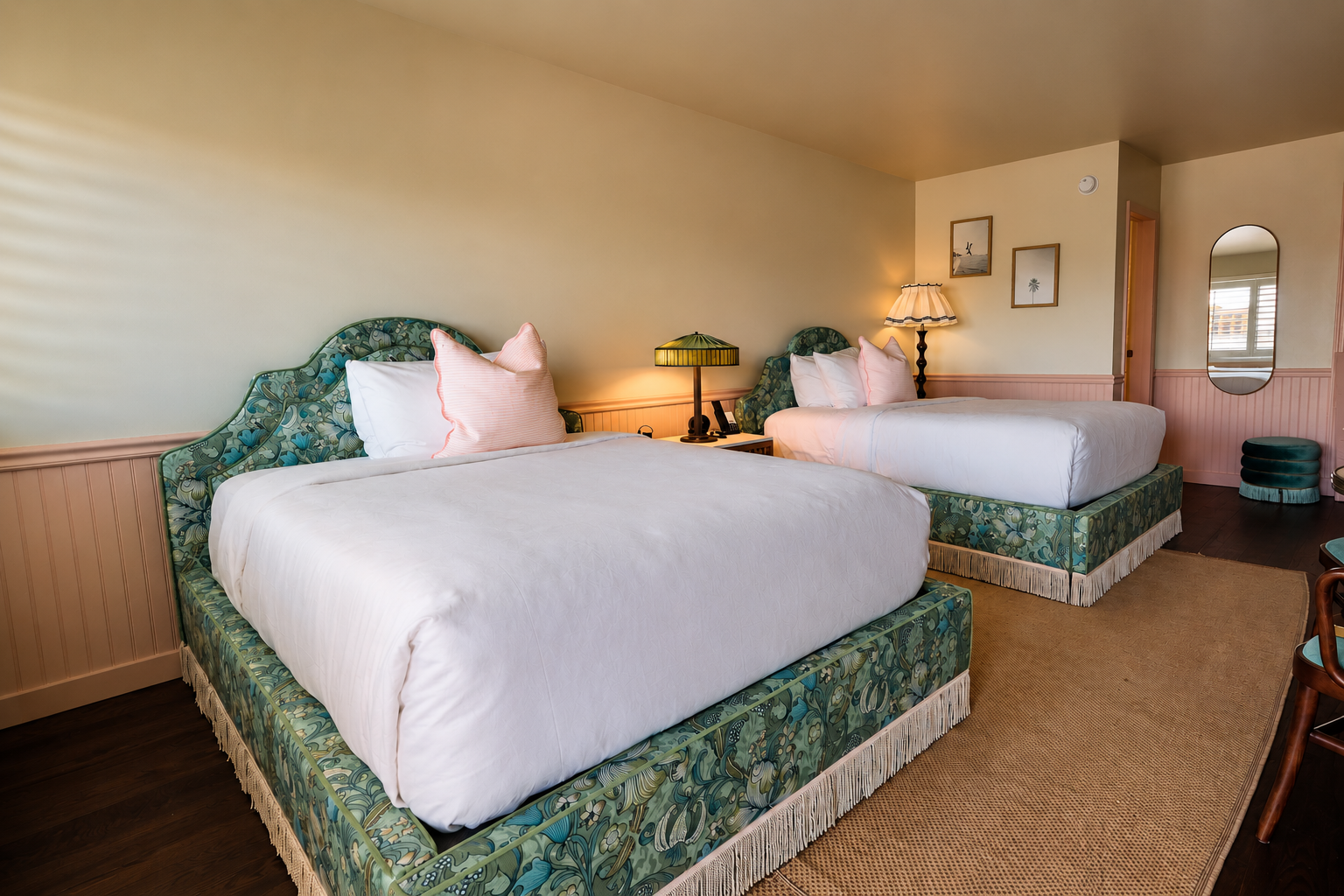 a bed in a room