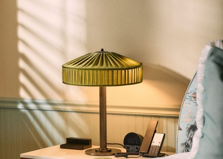a lamp on a table