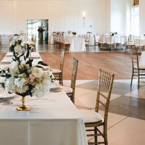 a table set for a wedding reception