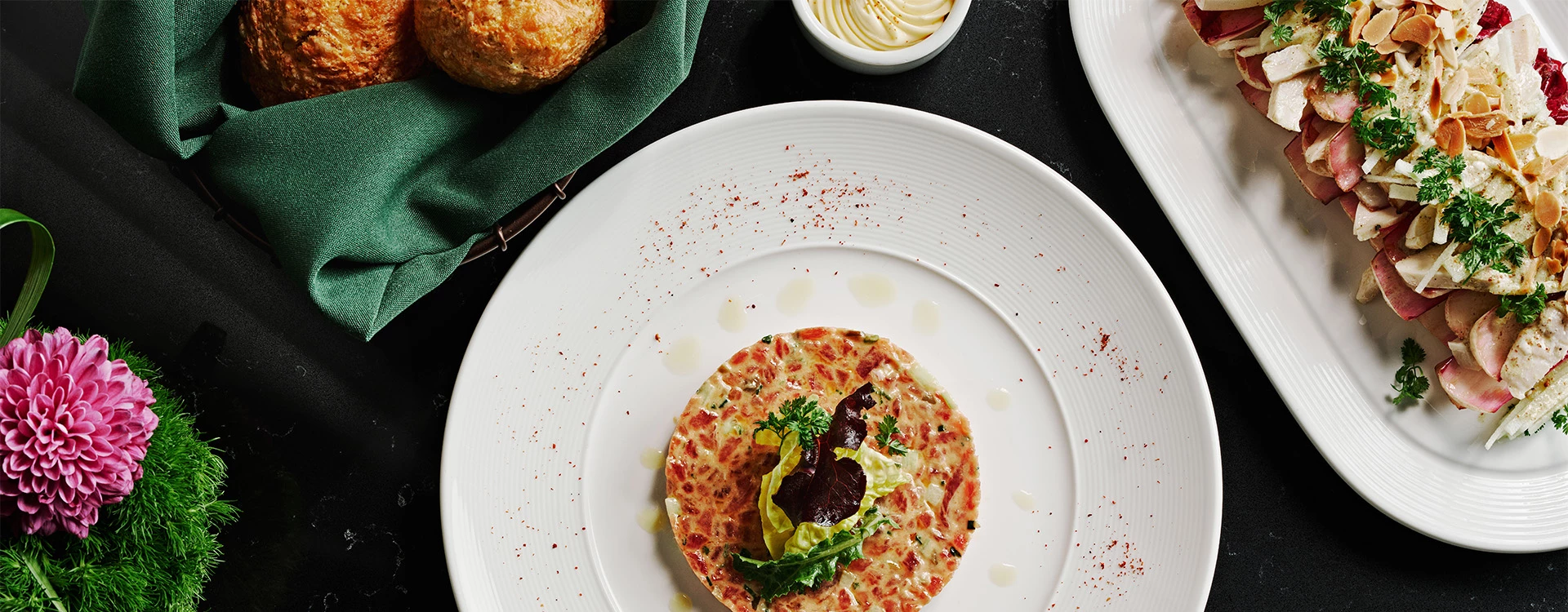 a plate of food on a table