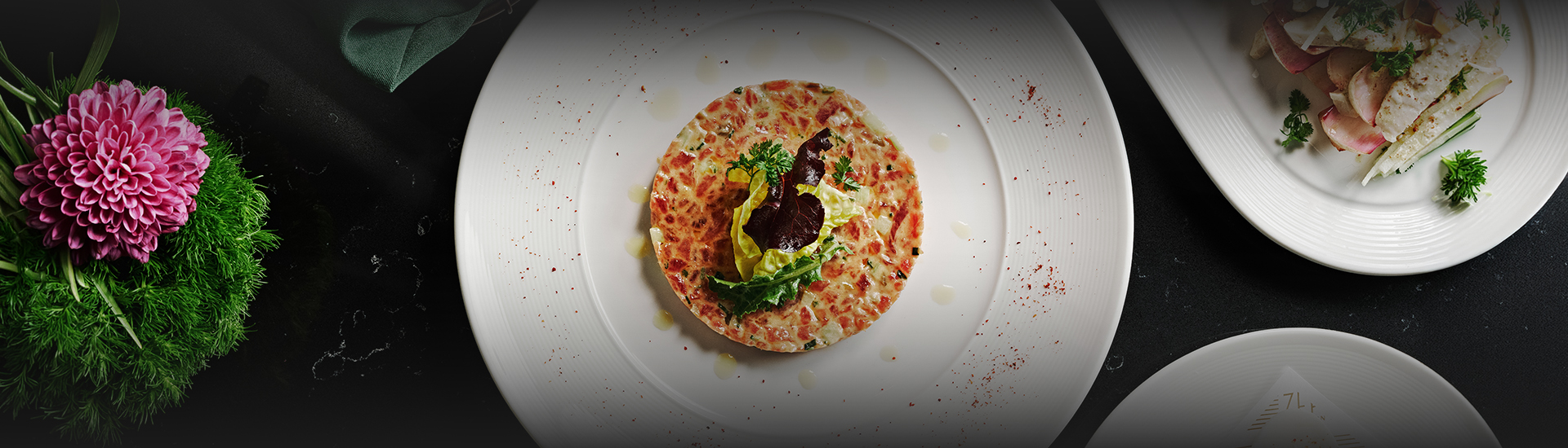a plate of food on a white plate