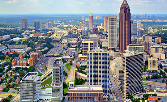 a city with many tall buildings