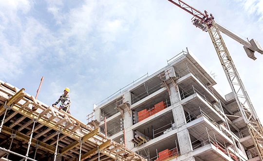 a man standing on a construction site
