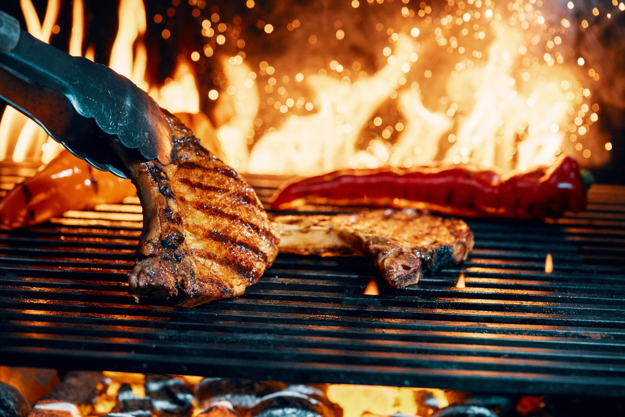 a meat on a grill