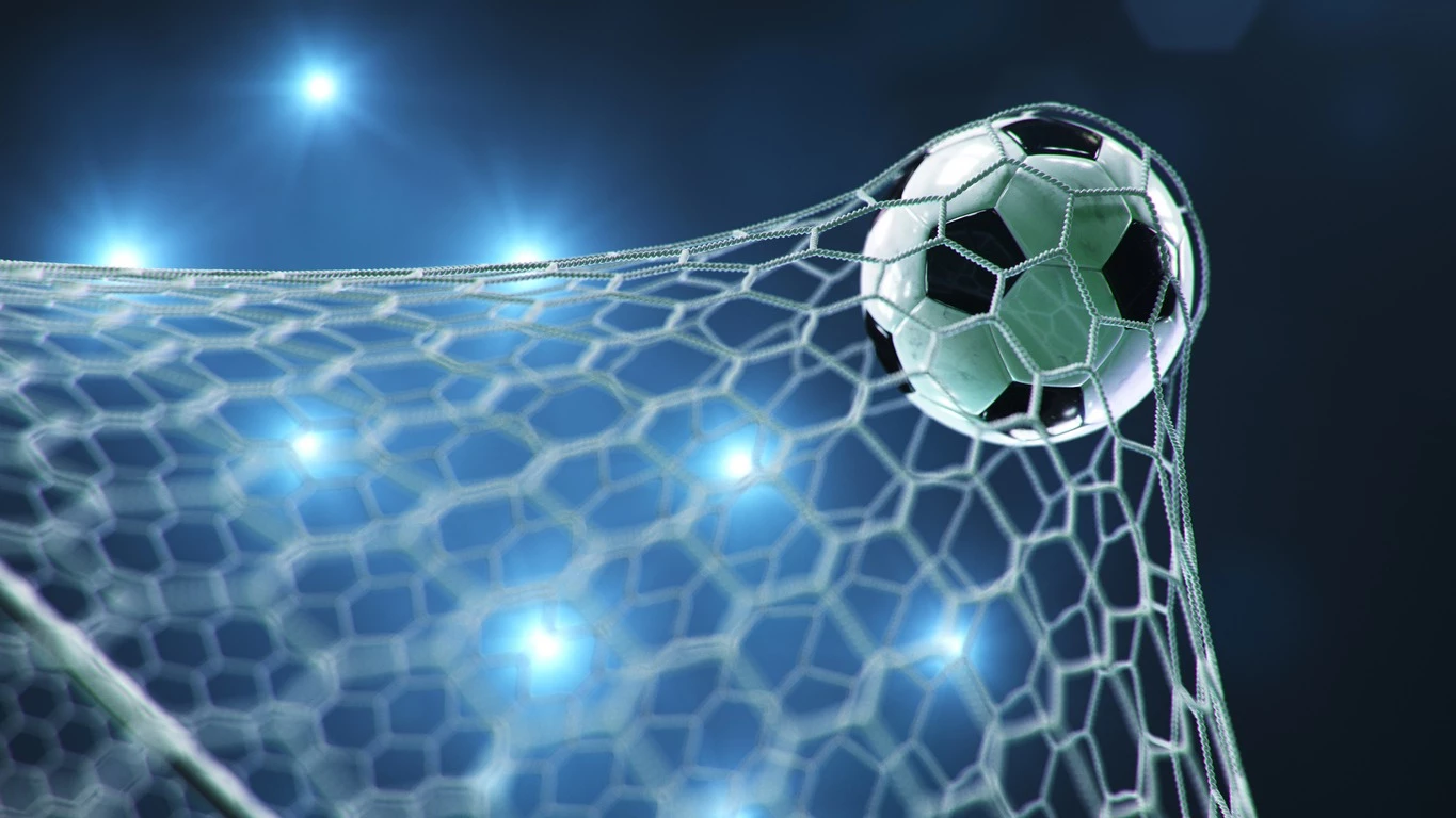 a football ball in a net
