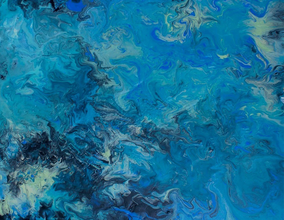 a blue and white swirls