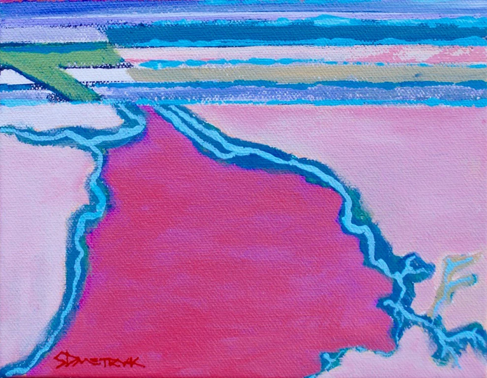 a painting of a river