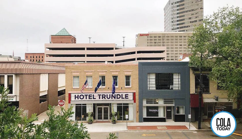 a building with a sign on it