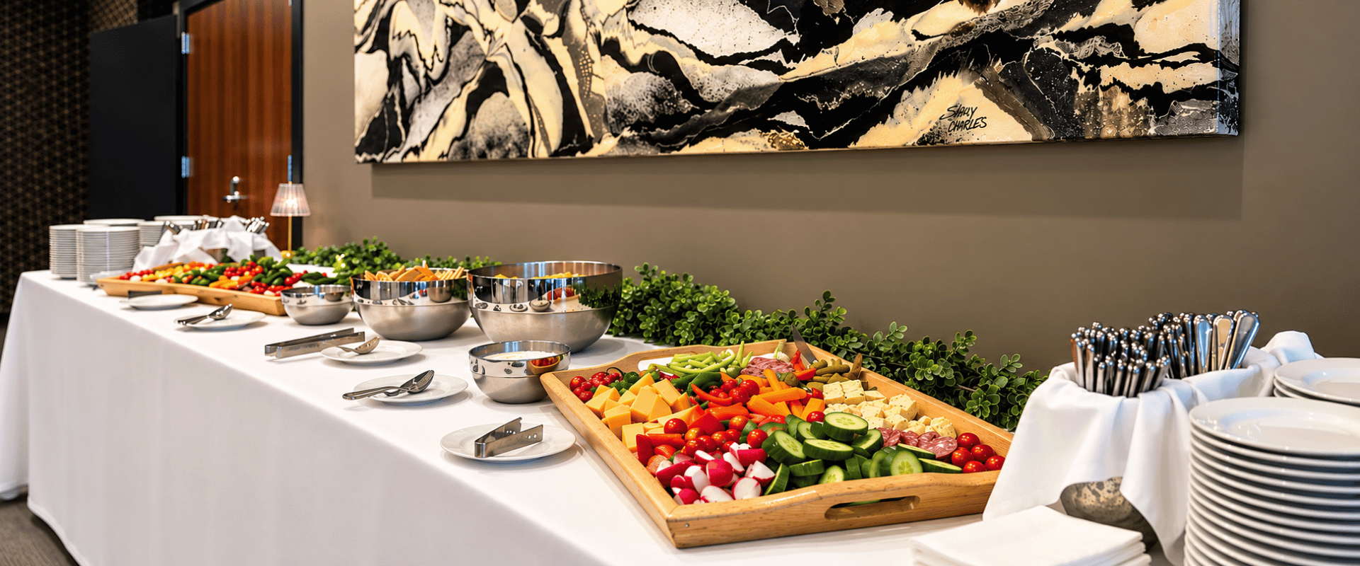 a tray of food on a table