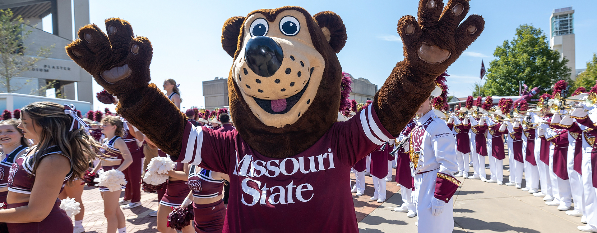 a person in a mascot garment