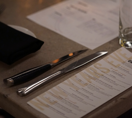 a knife and fork on a table