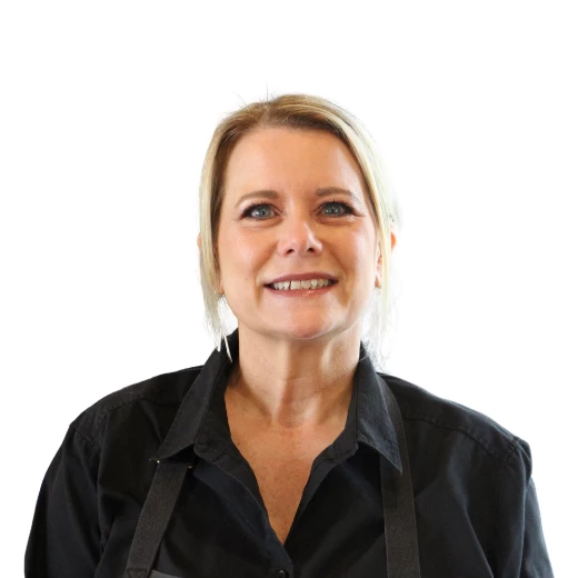 a woman smiling at camera