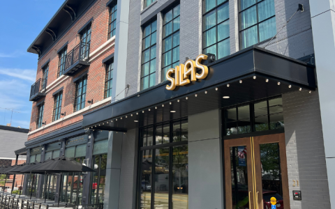 a building with a sign on the front