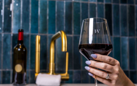 a hand holding a glass of wine