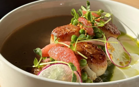 a bowl of food on a table