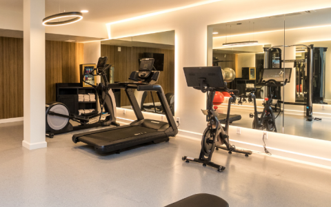 a room with exercise equipment
