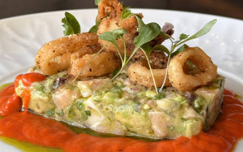 a plate of food on a table